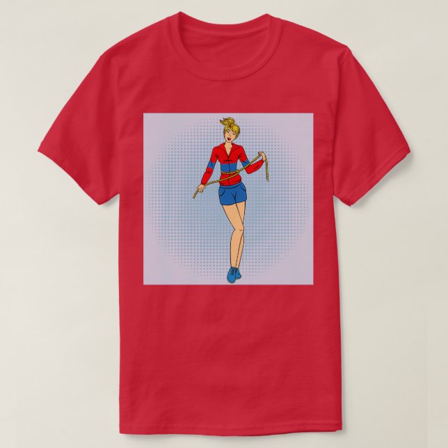 Woman with Tapemeasure Fitness Workout Health Care T-Shirt (Design Front)