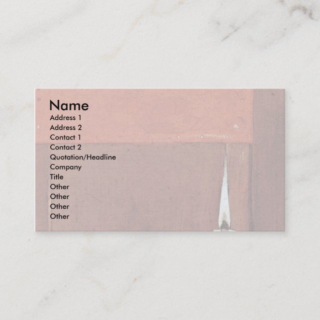 Woman With The Flea Details: Candle Business Card (Front)
