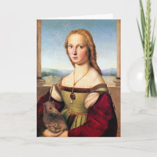 Woman with the Unicorn - by Raphael Holiday Card