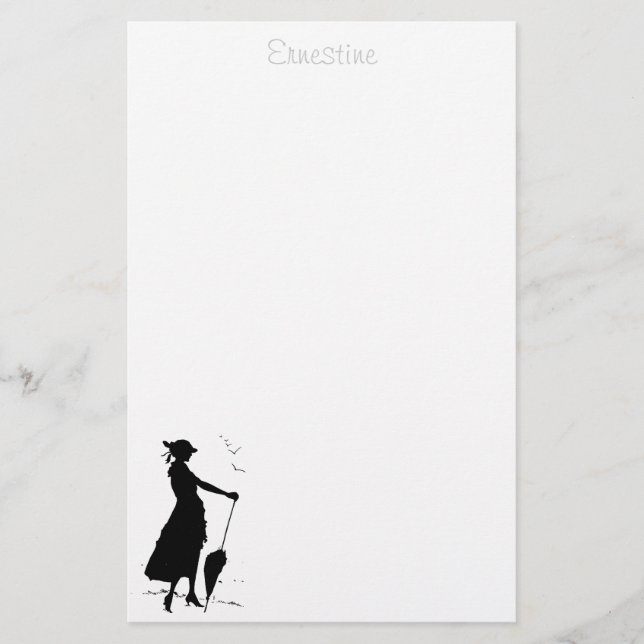 Woman with umbrella stationery - personalized (Front)