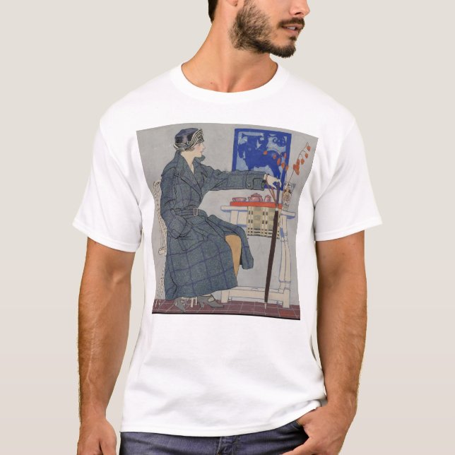 Woman With Umbrella - Vintage Art T-Shirt (Front)
