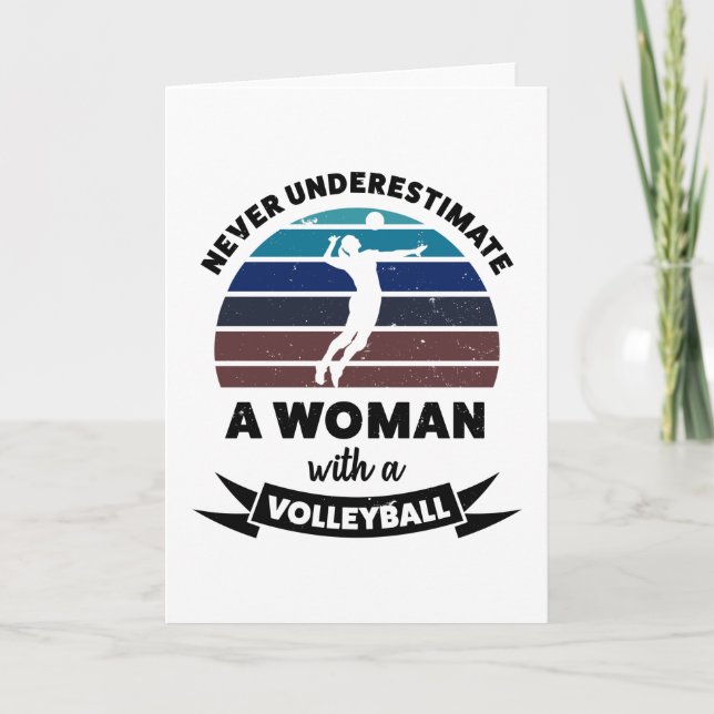 Woman with Volleyball Funny Gift Wife Card (Front)