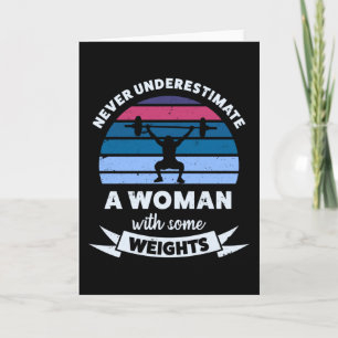 Woman with Weights Funny Mom Gift Wife Card