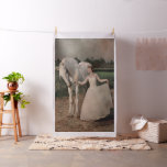 Woman With White Horse -Lg Print Fabric