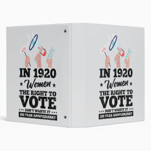Woman Won Right To Vote Funny Voting Elections 202 3 Ring Binder