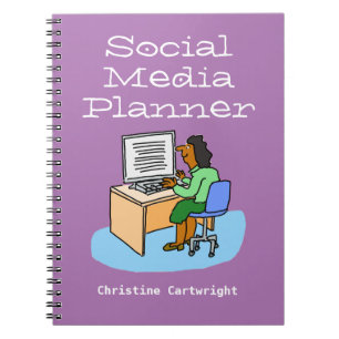 Woman working on Social Media at a computer. Notebook
