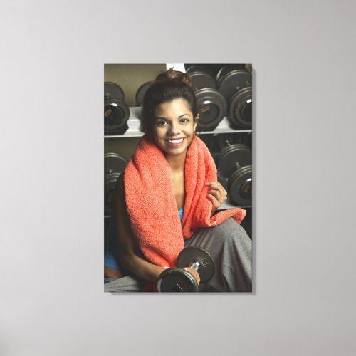 Woman working out canvas print