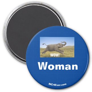 Woman WOW! blue magnet