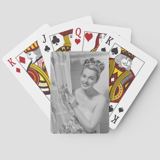 Woman Wrapped Up Poker Cards (Back)