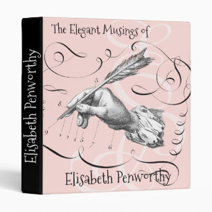 Woman Writer's Calligraphic Notebook Binder