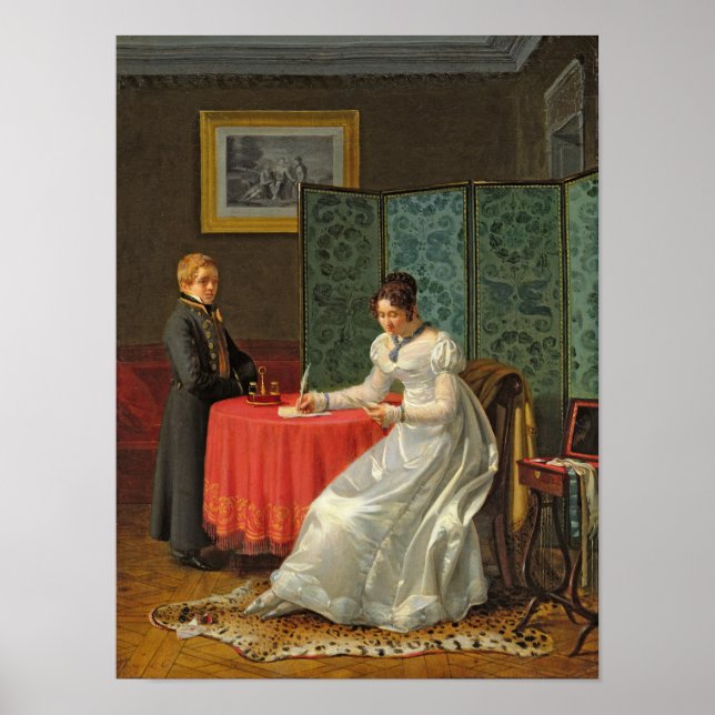 Woman Writing a Letter Poster (Front)