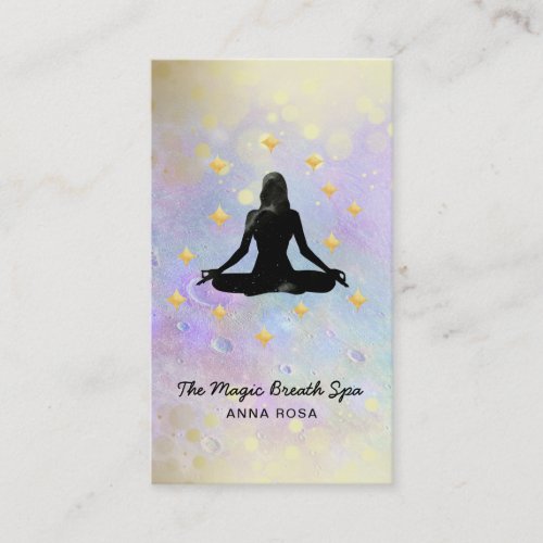  Woman Yoga Gold Glitter Meditation  Mindfulness Business Card