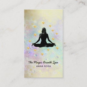 *~ Woman Yoga Gold Meditation Glitter Mindfulness Business Card