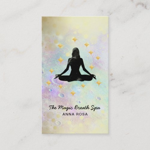  Woman Yoga Gold Meditation  Glitter Mindfulness Business Card
