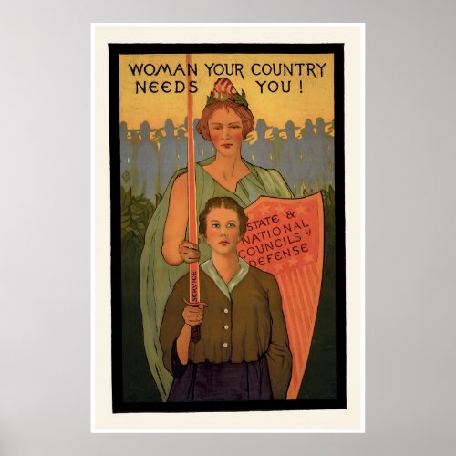 Woman Your Country Needs You Poster