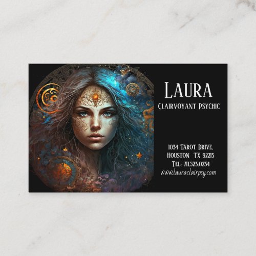 Woman Zodiac Signs Clairvoyant Psychic Business Card