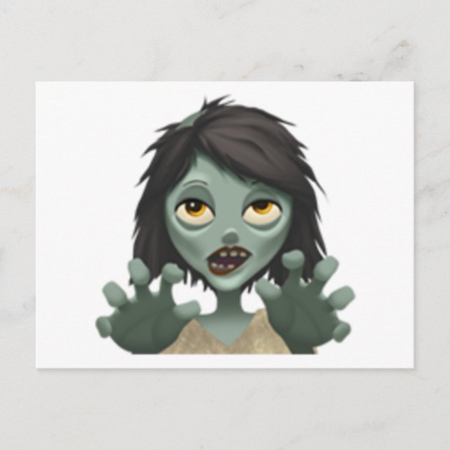 Woman Zombie - Emoji Postcard (Front)