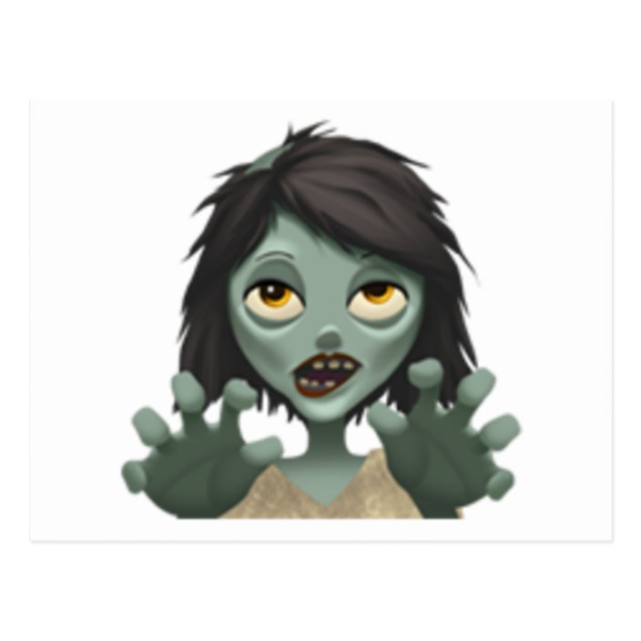 Woman Zombie Emoji Postcard