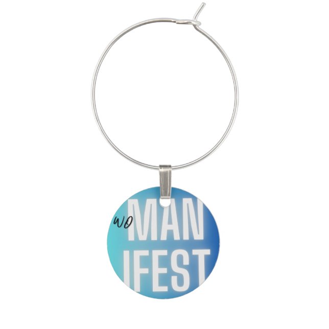 WOmanifest Blue Wine Charm (Front)