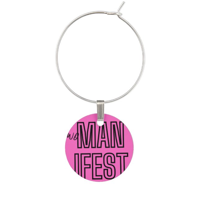 WOmanifest Pink Wine Charm (Front)