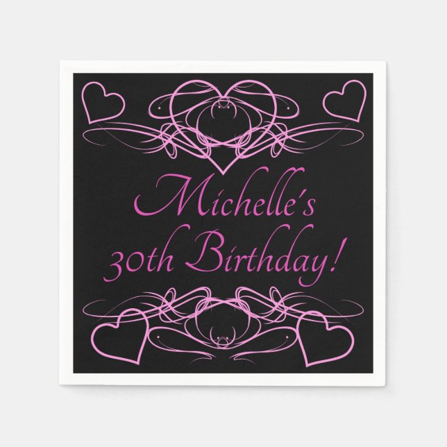 Woman's 30th Birthday Napkins (Front)
