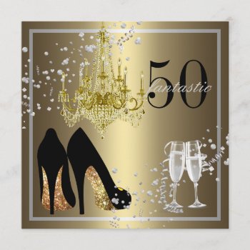 Woman's 50th Birthday Celebration Invitation by party_depot at Zazzle