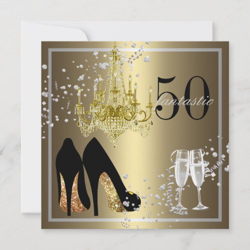 Womans 50th Birthday Celebration Invitation