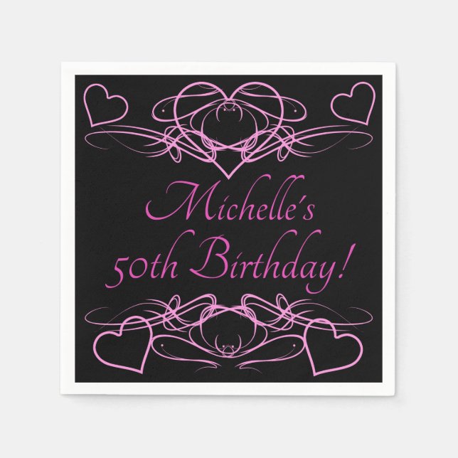 Woman's 50th Birthday Napkins (Front)
