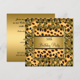 Womans 50th Birthday Party Jaguar Invitation