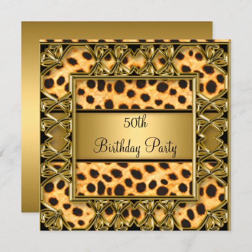 Womans 50th Birthday Party Jaguar Invitation