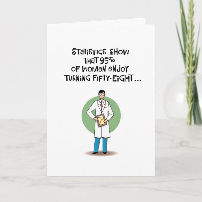 Woman's 58th Birthday Greeting Card (Front)