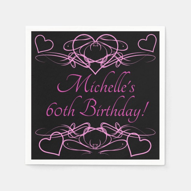 Woman's 60th Birthday Napkins (Front)