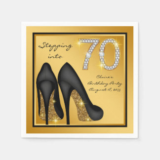 Womans 70th Birthday Party Napkin
