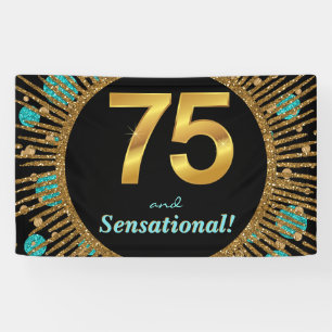 Womans 75th Birthday Banner
