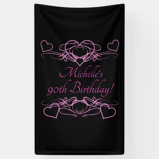Woman's 90th Birthday Banner (Vertical)