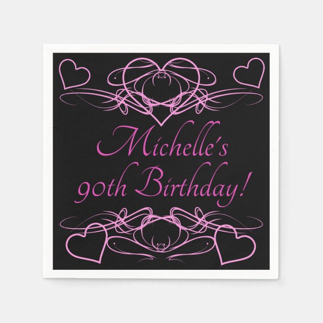 Woman's 90th Birthday Napkins (Front)