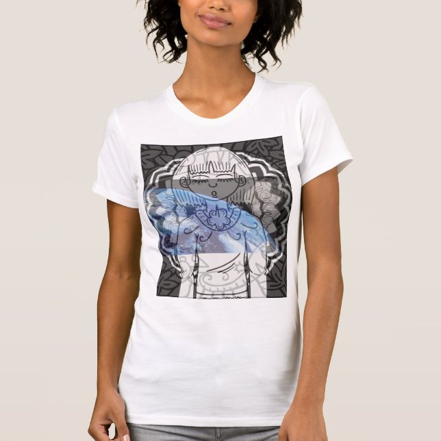 womans abstract blow earth T-Shirt (Front)