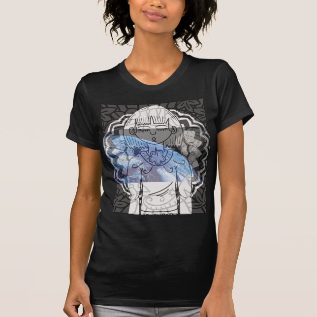 womans abstract blow earth T-Shirt (Front)