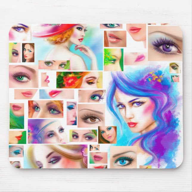 Womans abstract collage mouse pad (Front)