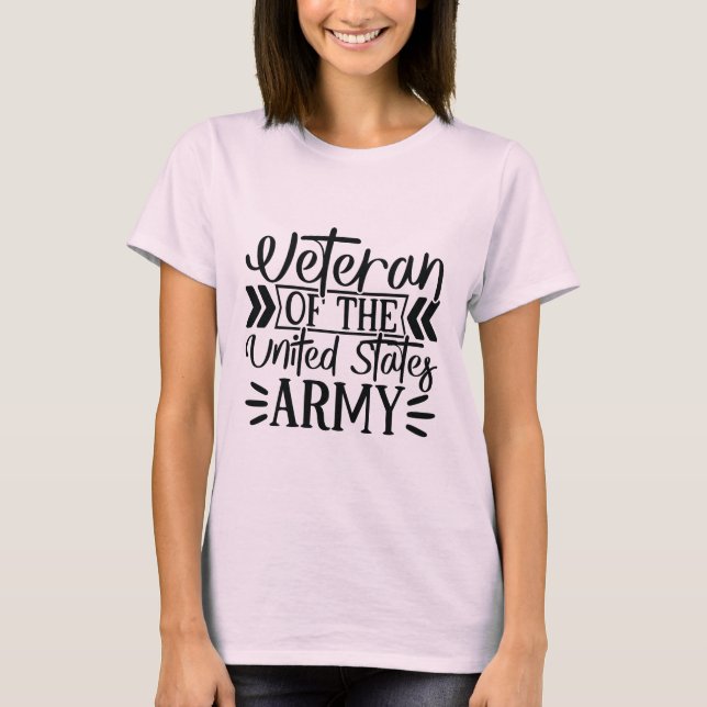 Woman's Army Veteran Proud Military T-Shirt (Front)
