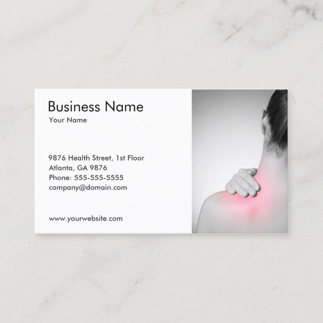Woman's Back Business Card Template (Front)