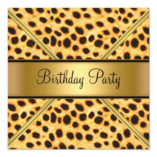 Womans Birthday Party Leopard Invitation | Zazzle