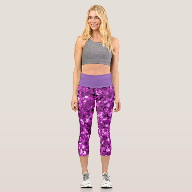 Woman's Capris in a Pink Bubble Design (Front)