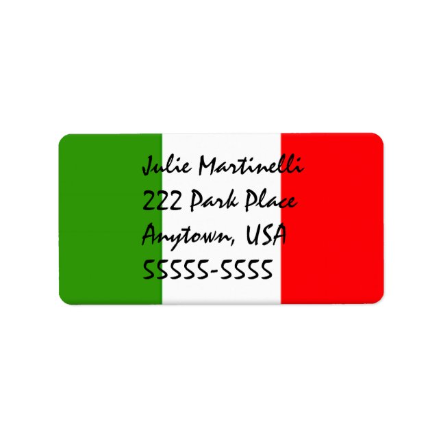 Woman's Classic Italian Address Label Template (Front)