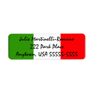 Woman's Classic Italian Flag Return Address Label