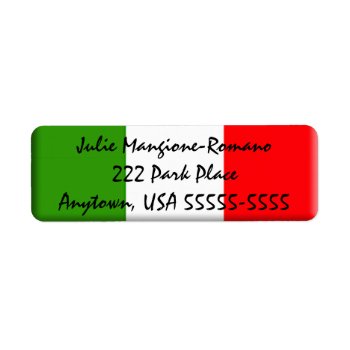 Woman's Classic Italian Flag Return Address Label by Swisstoons at Zazzle