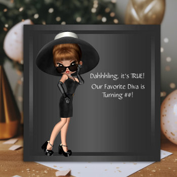 Womans Cute Diva Birthday Party Invitation by InvitationCentral at Zazzle