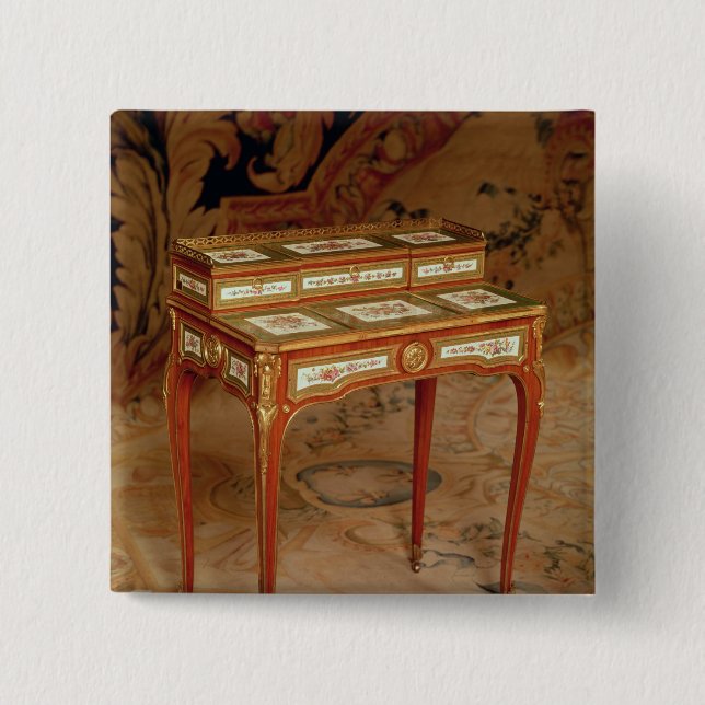 Woman's desk with panels of Sevres porcelain Button (Front)