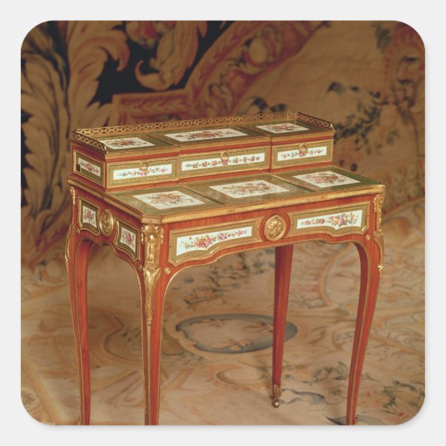 Woman's desk with panels of Sevres porcelain Square Sticker (Front)