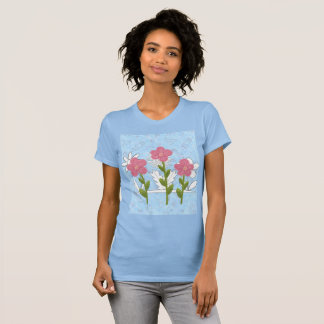 womans drawing coloring flowers shirt